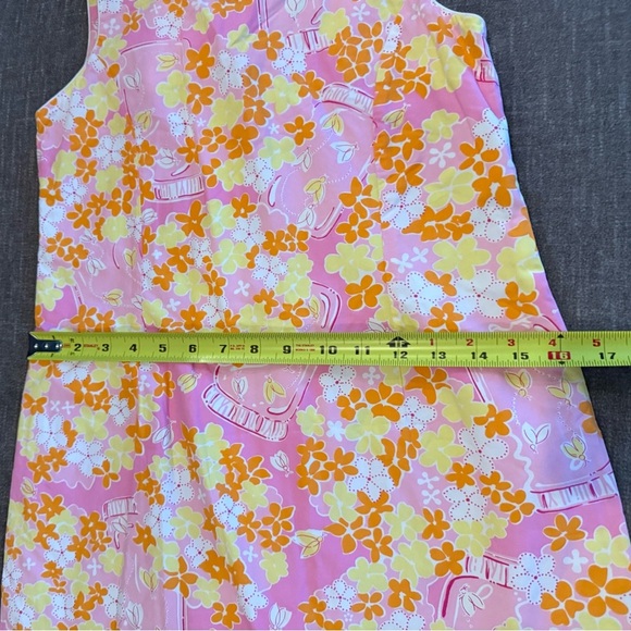 Lilly Pulitzer Fireflies Pink and Orange Floral Sleeveless Dress Kids 10 - Picture 6 of 9